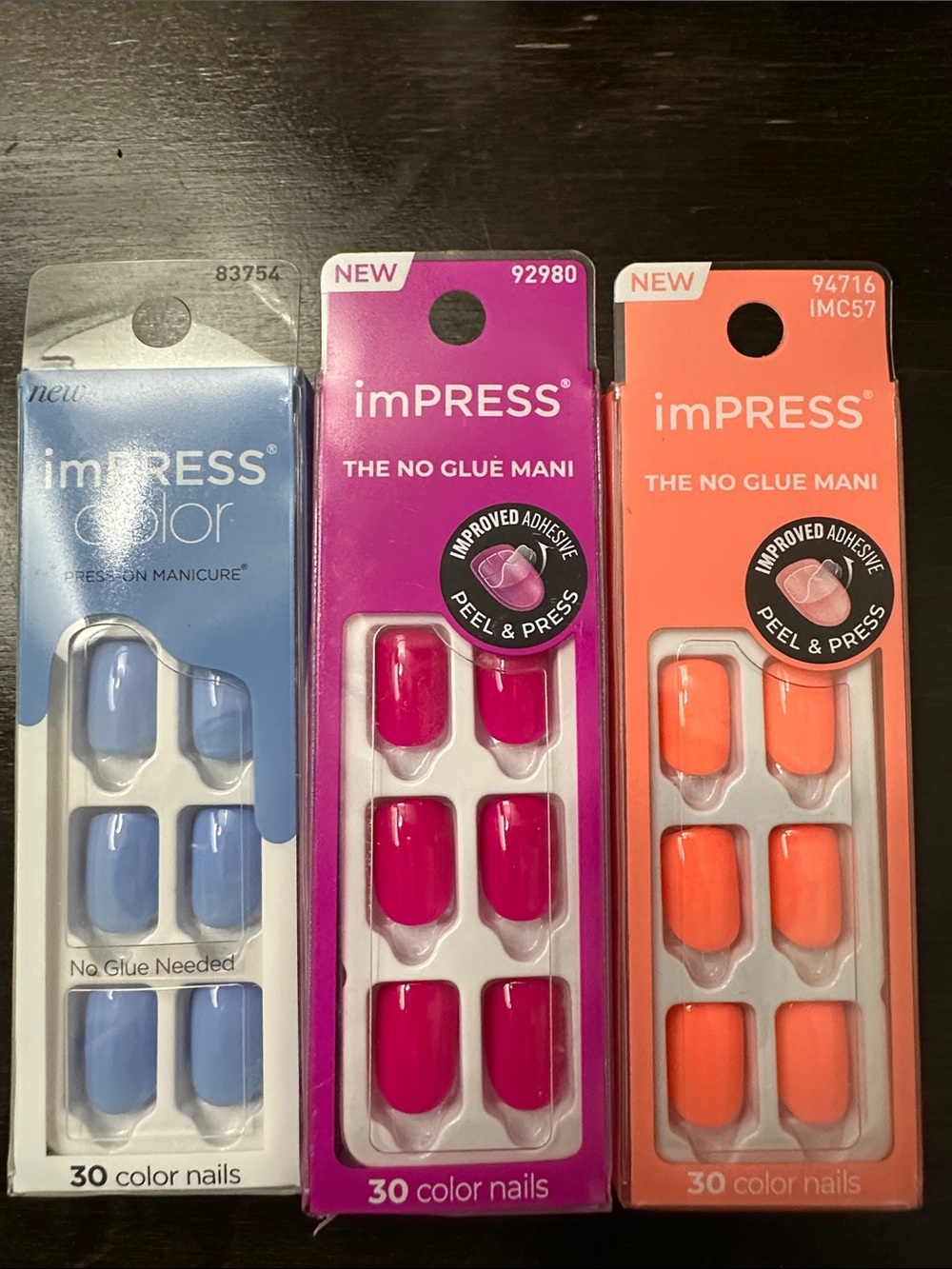 imPRESS Press-On Nails — Blue, Pink & Orange Trio Pack